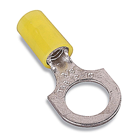 Abb Ring Terminal, #10 Stud Size, 10 AWG, 600 V, Nylon Insulated, Yellow, 500 PK RC363